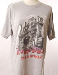 Disney TOWER OF TERROR Gray Tshirt Adult Sz L NEW